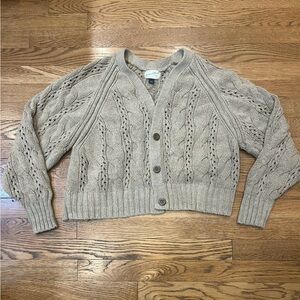 Universal Thread Textured Knit Cardigan - Gray